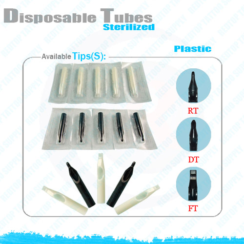 Disposable Tattoo Tips 100 Suited Tube Grips and 100 Disposable Tattoo